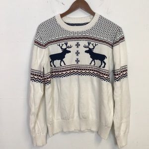 St John's Bay Men's Deer Elk Christmas Sweater